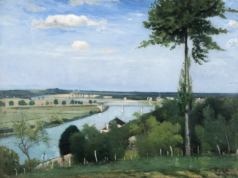 1849-Carl Fredrik Hill - Paesaggio della Senna e Populus (1877)